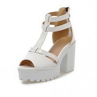 womens sandals comfort leatherette summer office career dress casual c ...