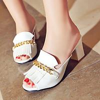Women\'s Shoes Heel Heels / Peep Toe Sandals / Heels / Clogs Mules Outdoor / Dress / Casual Black / Red / White
