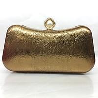 Women Evening Bag PU All Seasons Formal Event/Party Hobo Push Lock Coffee Silver Gold Champagne