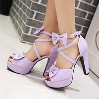 Women\'s Shoes Chunky Heel Peep Toe / Platform / Open Toe Sandals Party Evening / Dress / CasualBlack / Pink / Purple /