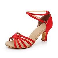 Women\'s Satin Ankle Stripe Latin Dance Shoes Sandals(More Colors)