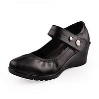 Women\'s Boots Winter Mary Jane PU Casual Wedge Heel Feather