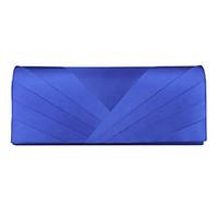 Women Silk Event/Party Evening Bag Blue / Silver / Ivory