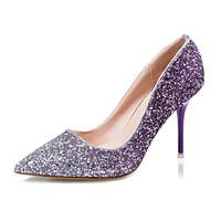 Women\'s Shoes Glitter Stiletto Heel Heels/Pointed Toe/Closed Toe Heels Dress Blue/Purple/Red/Gold