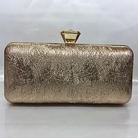 Women Evening Bag PU All Seasons Formal Event/Party Baguette Push Lock Coffee Silver Black Gold Champagne
