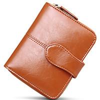 women cowhide bi fold clutch wallet card id holder coin purse business ...