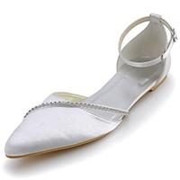 womens spring summer fall satin wedding party evening flat heel rhines ...