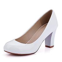 womens shoes patent leather chunky heel heels round toe heels office c ...