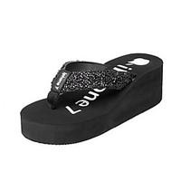 womens slippers flip flops spring summer pu outdoor gold black light g ...