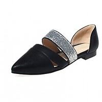 Women\'s Sandals Spring Summer Comfort Leatherette Party Evening Dress Casual Flat Heel Sliver Black