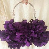 Women Evening Bag Chiffon Outdoor White Purple Peach Blushing Pink