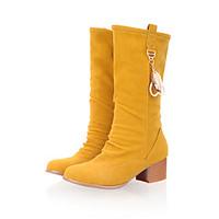 womens boots spring fall winter fashion boots leatherette casual chunk ...