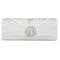 Women Silk Event/Party Evening Bag Silver Black Ivory