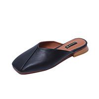 womens sandals comfort pu summer casual split joint flat heel black be ...