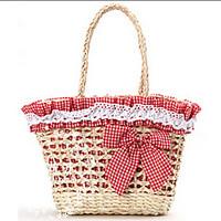 women straw casual outdoor tote