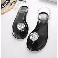 womens sandals transparent jelly pvc casual black white black and whit ...