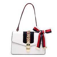 Women Shoulder Bag PU All Seasons Wedding Event/Party Casual Sports Formal Outdoor Office Career Messenger White Black
