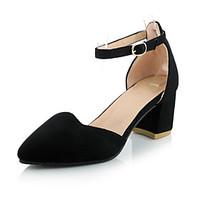 Women\'s Shoes Chunky Heel Heels / Comfort / Pointed Toe Heels Office Career / Party Evening / Dress Black / White