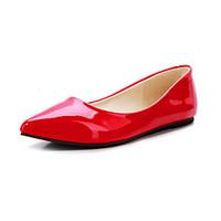 womens shoes patent leather flat heel pointed toe flats office career  ...