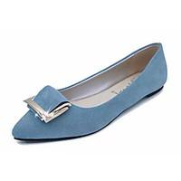 Women\'s Flats PU Spring Summer Casual Flat Heel Black Blue Blushing Pink Light Blue Flat