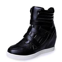 Women\'s Sneakers Spring / Fall Wedges Leatherette Outdoor / Casual Wedge Heel Buckle Black / White Others