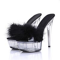 Women\'s Heels Heels/Slippers Wedding/Party Evening/Dress Stiletto Heel Feather/Crystal HeelBlack/Red/