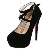 Women\'s Heels Spring Fall Platform Fabric Dress Party Evening Stiletto Heel Platform Buckle Black Other