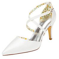 Women\'s Heels Spring / Fall Others Stretch Satin Wedding / Party Evening Stiletto Heel Buckle Ivory / White Others