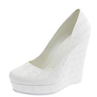 Women\'s Spring Summer Fall Winter Customized Materials Wedding Dress Wedge Heel Others White