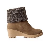 womens shoes fleece wedge heel wedgesfashion bootsround toe boots dres ...