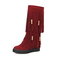 Women\'s Shoes Wedge Heel Round Toe Knee High Boots More Colors available