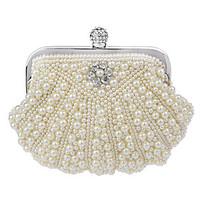 women elegant noble pearl rhinestone evening bag