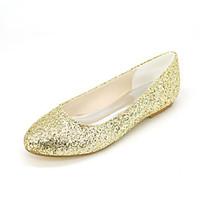 Women\'s Flats Spring Summer Fall Glitter Wedding Party Evening Casual Flat Heel Gold Black Sliver