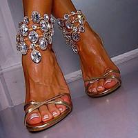 Women\'s Shoes Heel Heels / Peep Toe Sandals / Heels Wedding / Party Evening / Dress Gold