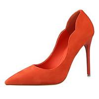 Women\'s Heels Winter Comfort Suede Dress Stiletto Heel Others Black / Green / Pink / Red / Gray / Orange Walking