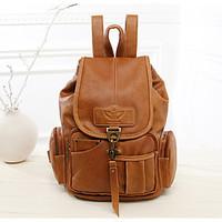 Women Backpack PU All Seasons Casual Gold Black Brown Light Brown