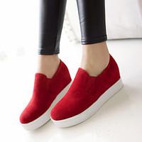 womens shoes leatherette wedge heel wedges heels round toe loafers out ...