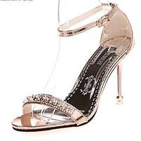 womens summer leatherette party evening stiletto heel buckle pink silv ...