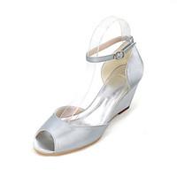 womens heels spring summer fall wedges peep toe silk wedding party eve ...