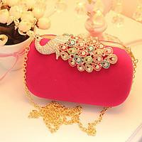 Women Velvet Event/Party Evening Bag Red Fuchsia