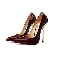 Women\'s Heels Spring Summer Fall Winter PU Party Evening Stiletto Heel White Black Red Burgundy