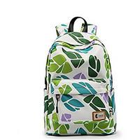 Women Backpack Canvas All Seasons Sports Outdoor Professioanl Use Camping Hiking Climbing Bucket Ruffles Zipper Green
