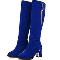 womens boots spring fall winter fashion boots leatherette casual chunk ...