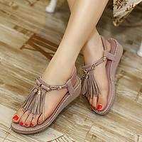 Women\'s Shoes Leatherette Wedge Heel Wedges Slingback Sandals Dress Purple / Almond