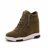 Women\'s Boots Comfort PU Canvas Spring Casual Army Green Gray Black Flat