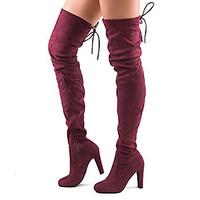 womens boots summer fall winter leatherette wedding outdoor chunky hee ...