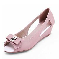 womens shoes wedge heel wedgesopen toe sandals office careerdress pink ...