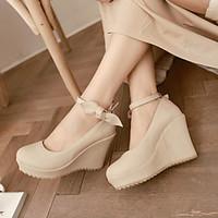 Women\'s Shoes Heel Wedges / Heels / Platform Heels Outdoor / Dress / Casual Black / Purple / Beige