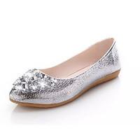 Women\'s Flats Fall Comfort PU Wedding Flat Heel Sparkling Glitter Silver / Gold Others