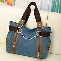 Women Canvas Tote Blue / Brown / Red